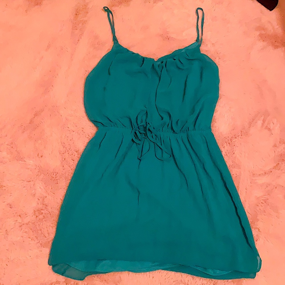 Bisou Bisou Teal mini dress